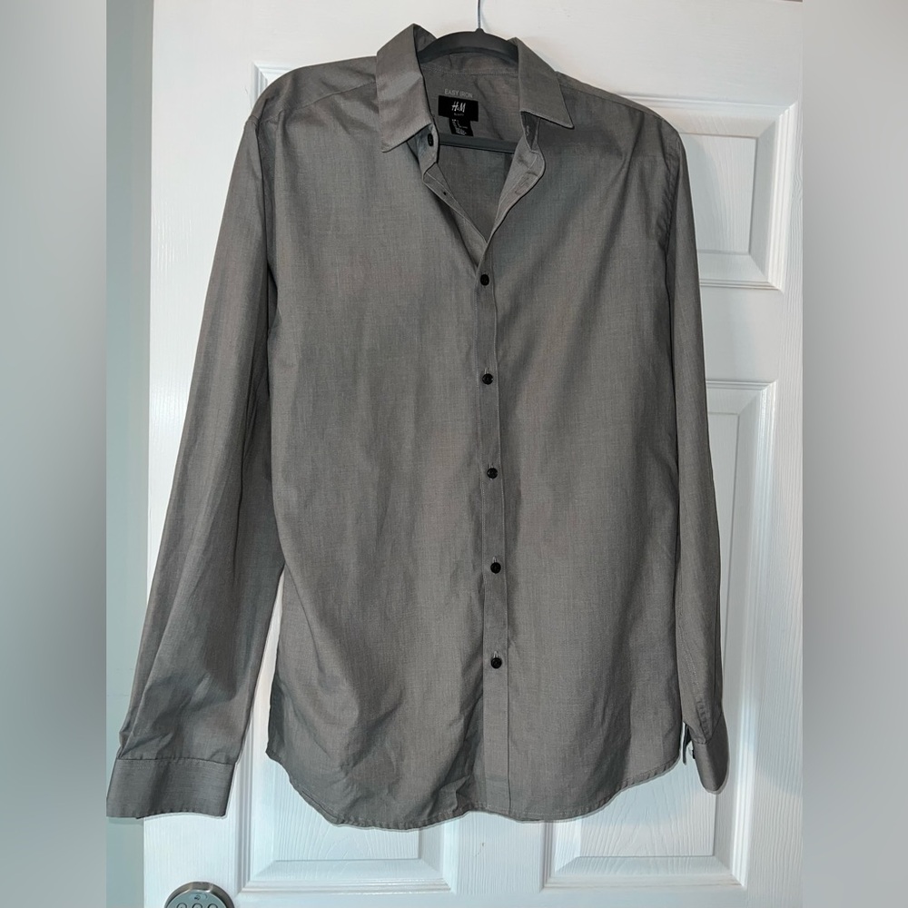 H&M Men's Charcoal Button Down Shirt